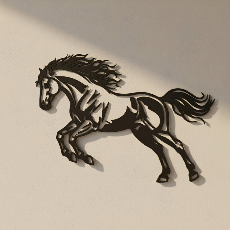 AESTHEX Galloping Horse Wall Art – Laser Cut MDF Modern Silhouette