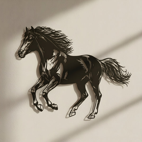 AESTHEX Galloping Horse Wall Art – Laser Cut MDF Modern Animal Silhouette
