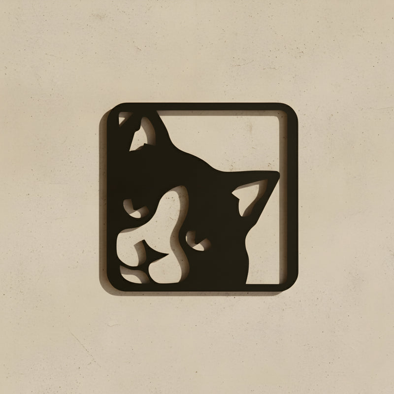 AESTHEX Cat Face MDF Wall Art – Minimal Laser Cut Feline Silhouette Décor