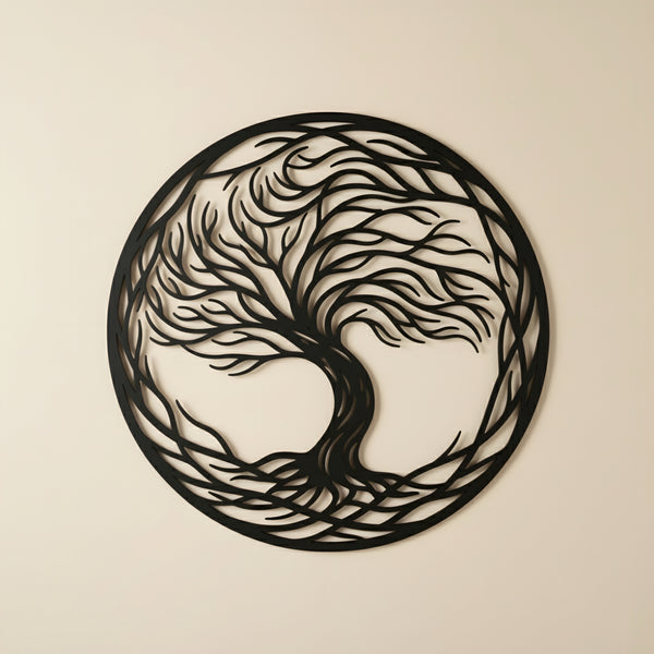 AESTHEX Tree of Life Wall Art – Laser Cut MDF Round Design