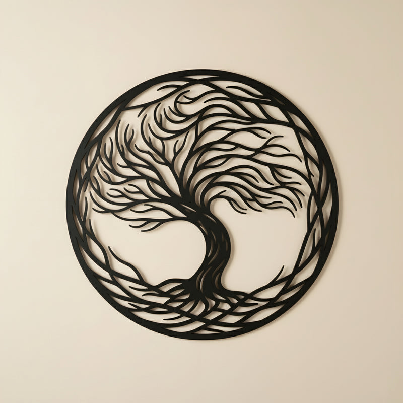AESTHEX Tree of Life Wall Art – Laser Cut MDF Round Design