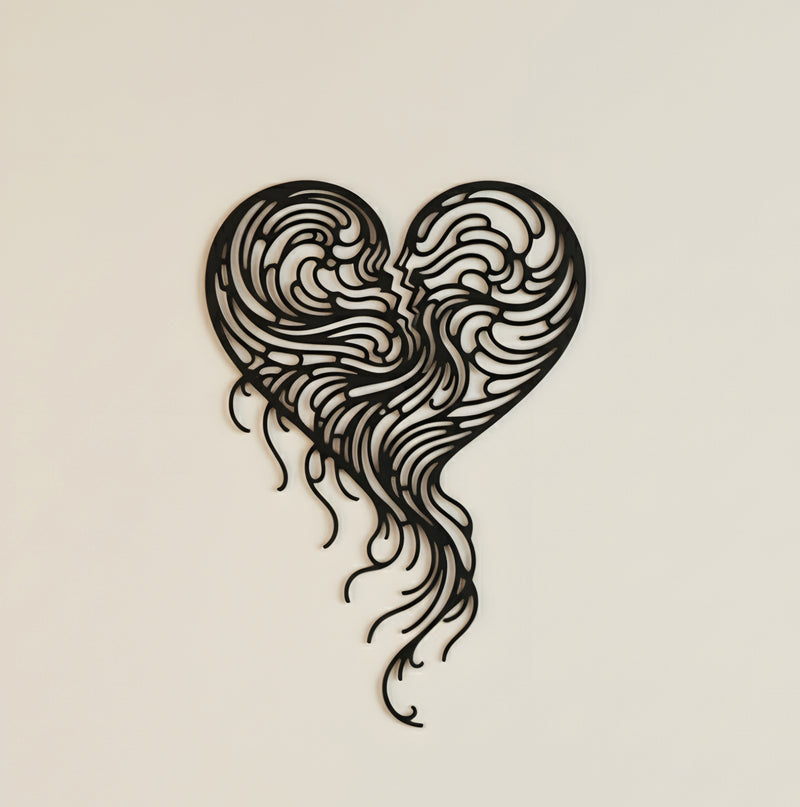 AESTHEX Heart Connection Wall Art – Abstract Love Design